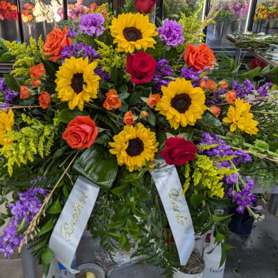 Colorful Reflections casket Spray