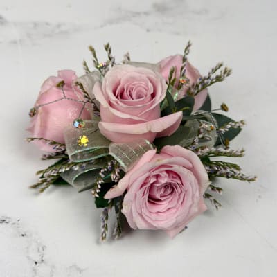 Amethyst 4 Rose Wrist Corsage