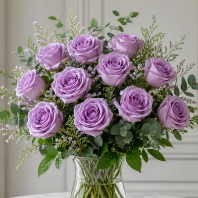 Lavender Rose Bouquet (Shade may vary)