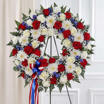 Standing Wreath- Red, White & Blue