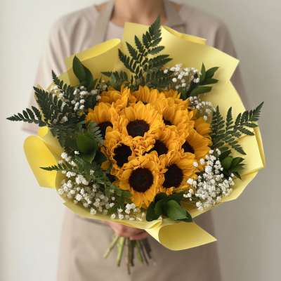 Sunflowers Bouquet Greenery / Ramo de Girasoles (10)