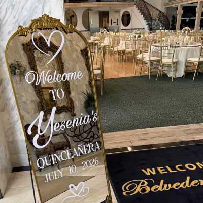55 inch Gold Mirror w/ Custom Letters