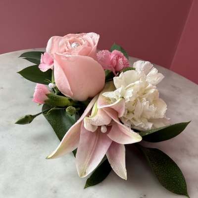 Premier Lily & Pearls Corsage