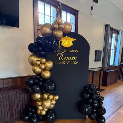 Black & Gold Graduation Backdrop