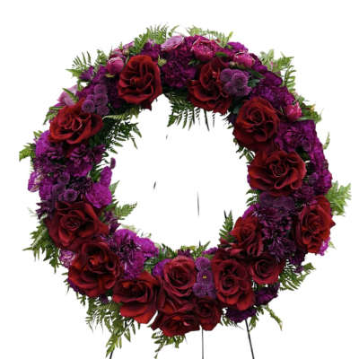 Red and purple Tribute Wreath