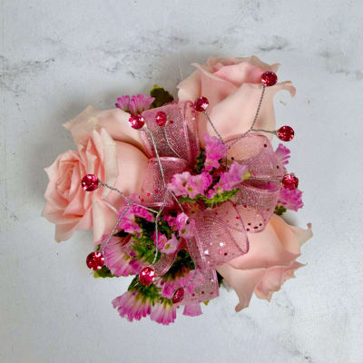 Rose Quartz 3 Rose Wrist Corsage