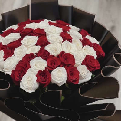 Red and white rose Elegance