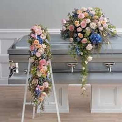 Polychromatic Couch Spray and Easel Arrangement