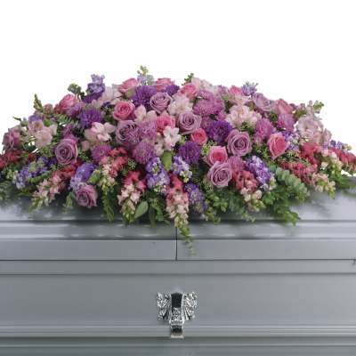 Lavender Tribute Casket Spray