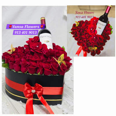 Big Red Heart with Red wine