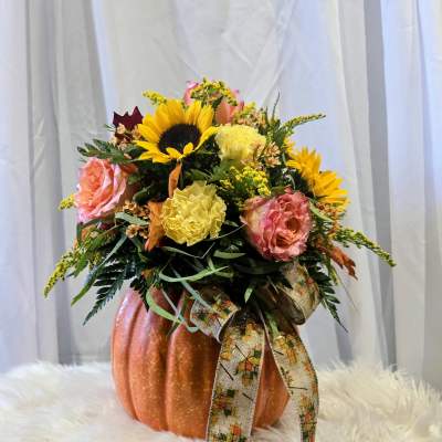 Fake Pumpkin Arrangement