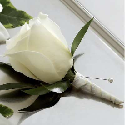 White Rose Boutonniere