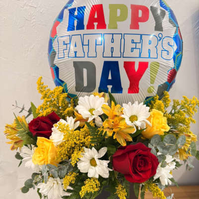 Floral Arrangement with Balloon