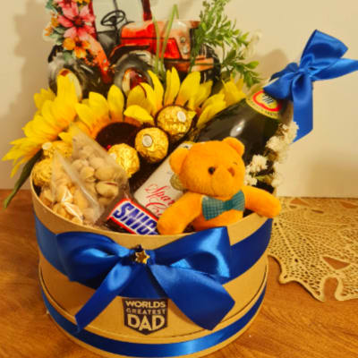 "World's Greatest Dad" Sunflower & Tractor Gift Box