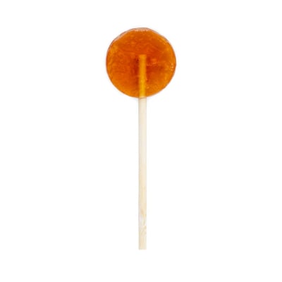 Orange round lollipop on a stick