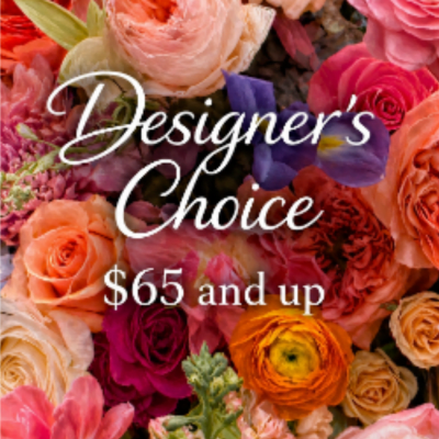 Mixed bouquet of pink, peach, orange, and purple flowers