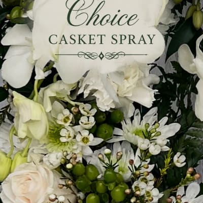 Sacred White Tribute Casket Spray