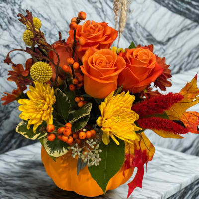 Our Version of the FTD Golden Gourd Pumpkin Bouquet