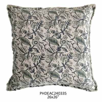 Cornflower Botanical Print Pillow
