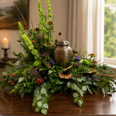 Fields of Green Cremation Wreath