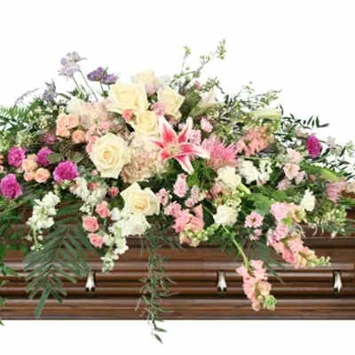 Cascading Calm Casket Spray