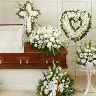 Elegant funeral floral arrangement (box or standing style)
