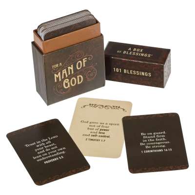 Boxed set of religious blessing cards with several scripture cards spread out