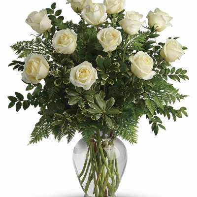 Joy of Roses Long Stemmed White Roses