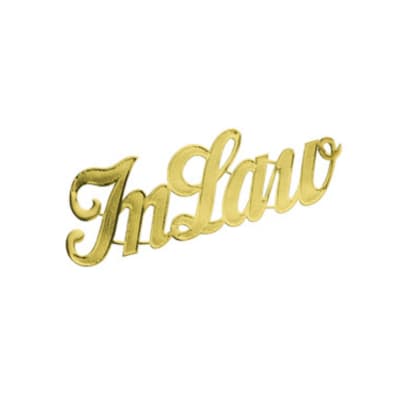 Gold script text reading "In Love" on a white background