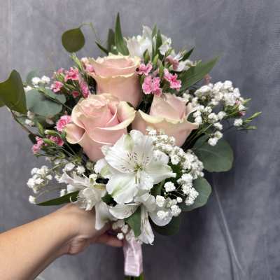 Shades of pink prom bouquet