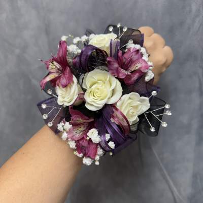 White plum purple black corsage