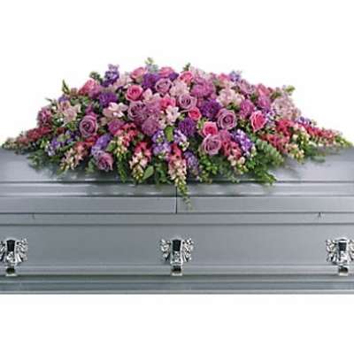 Lavender Tribute Casket Spray