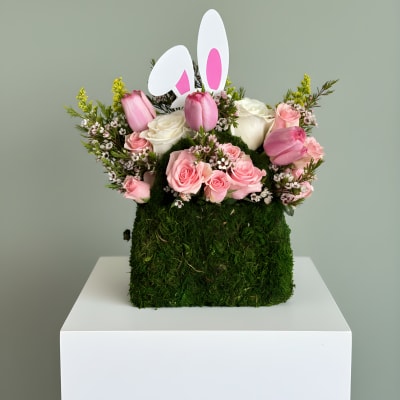 Blush Spring Bunny Arrangement