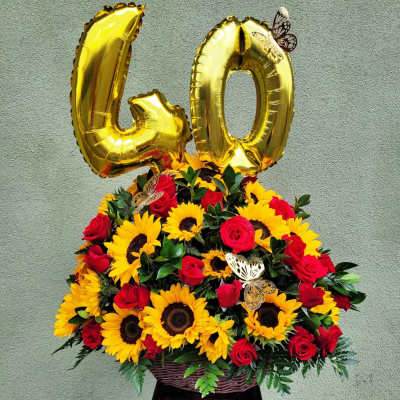 Luxury Celebration Of Sunflowers and Roses