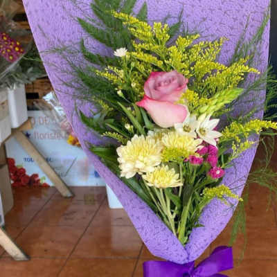 Single Rose Wrapped