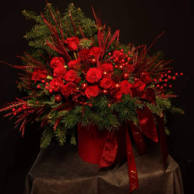 Luxury Christmas Red Floral Box