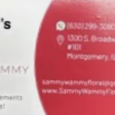 Gift card for Sammy Wammy Floral with red and white branding