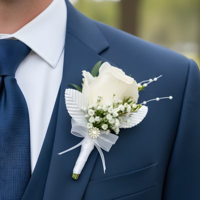 White Rose Boutonniere