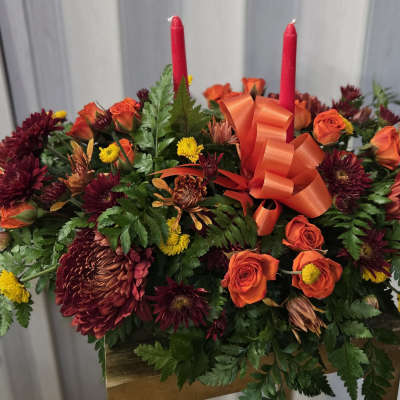 Autumn candle centerpiece