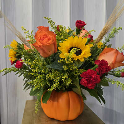 Harvest pumpkin bouquet