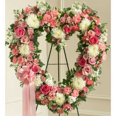 Shades of Pink Heart Wreath