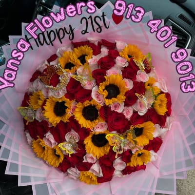 Sunflower & Rose Bouquet