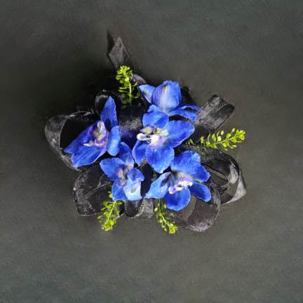 Dark Blue Delphinium Corsage
