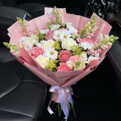 Light Pink Bouquet With Mix Flowers