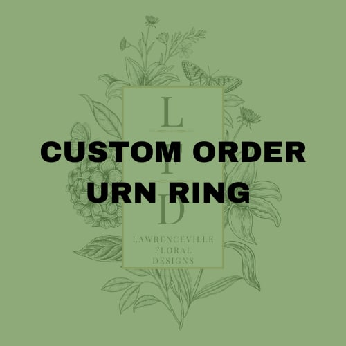 Custom order urn ring graphic with floral line art