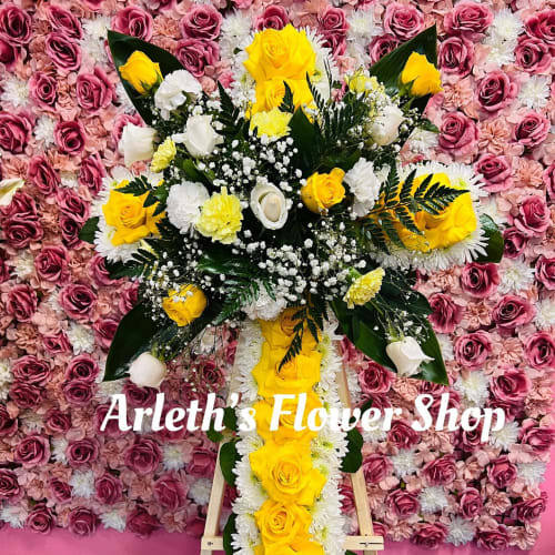 Medium Cross With Yellow Roses
