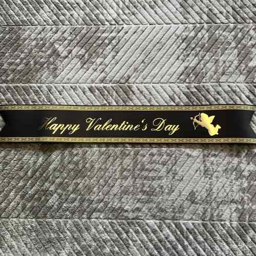 Happy Valentine’s Day Ribbon - Black Color