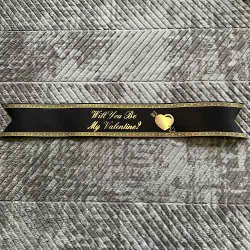 Will You Be My Valentine? Ribbon - Black Color
