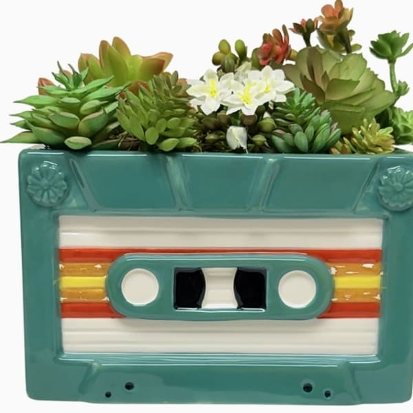 Retro Cassette Tape Planter