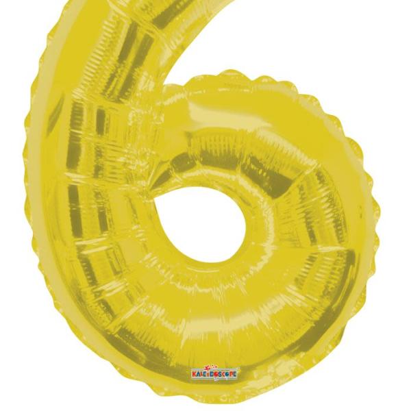 Gold Number 6 Balloon